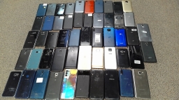 Lot of 52 Non-Working Mixed Brand Smartphones Untested w/ Bad Charging Ports