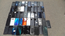 Lot of 51 Non-Working Mixed Brand Samsung Motorola Smartphones with Bad LCD